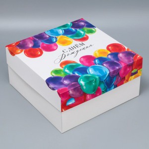 Коробка под торт «С днём рождения», 31х31х15 см
